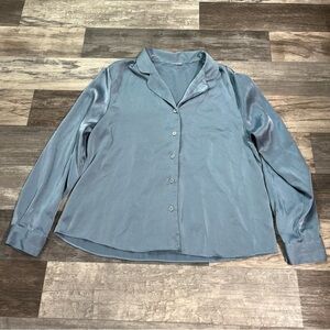 Chic Satin Button-Up Shirt